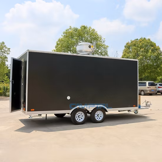 Reboque de concessão retrô personalizado para rua móvel Cozinha de fast food