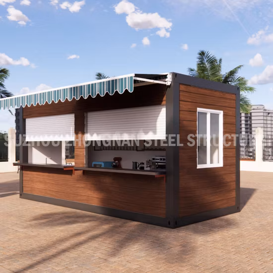 Contêiner de estrutura de aço pré-fabricada modular 40FT Loja de comida rápida.